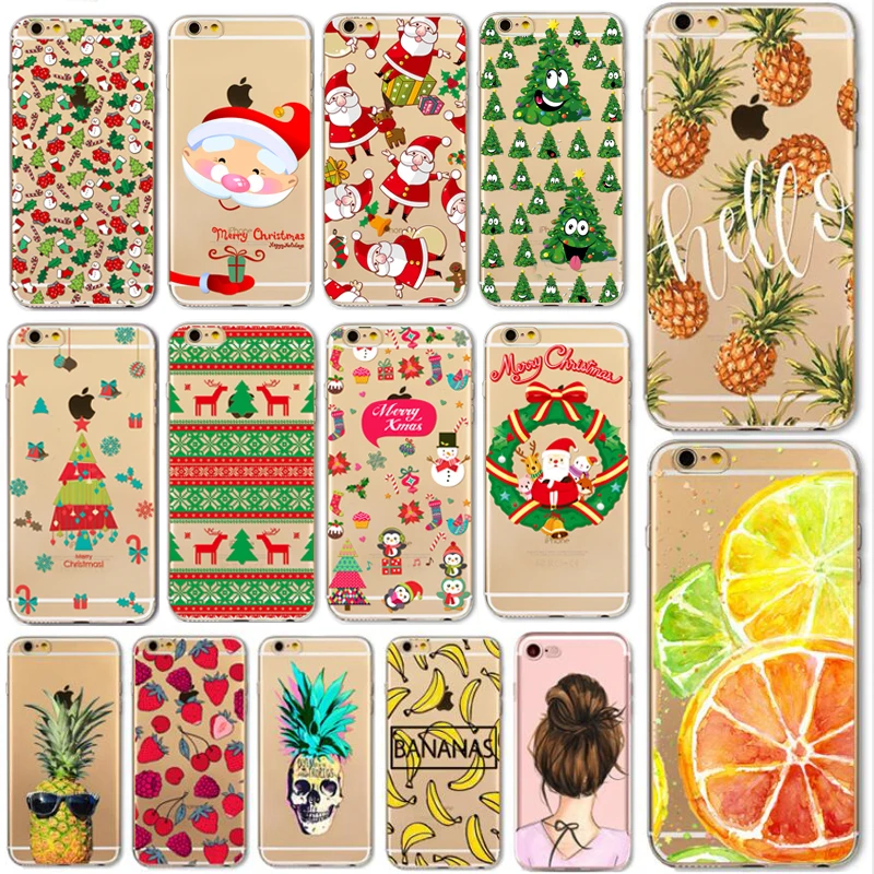 Рождественский чехол Napeyin Fruit Pine apple для iphone 7 6 S 8 Plus X 5 5S SE Мягкий силиконовый