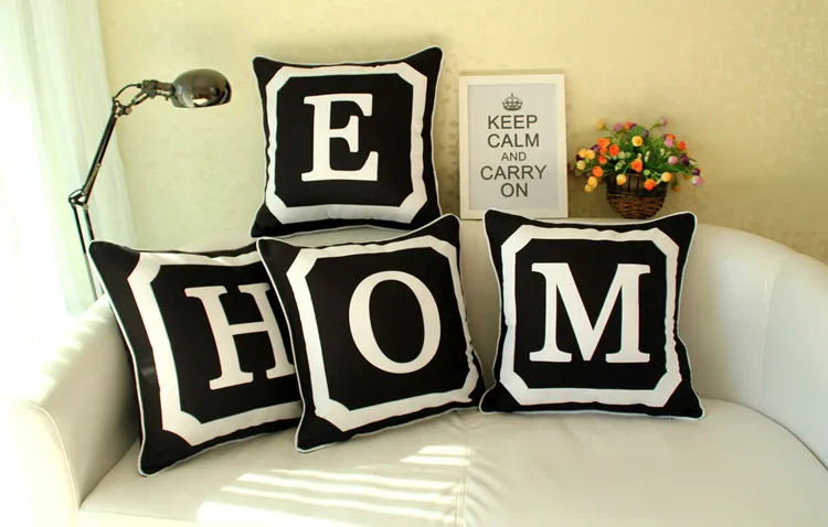 Современные черно-белые наволочки для подушек оригинальное имя ребенка домашняя