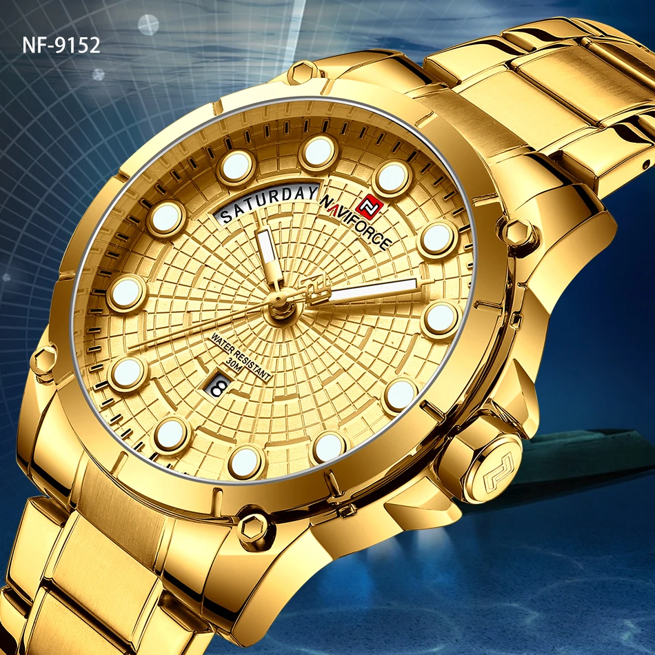 NAVIFORCE модные синие мужские часы люксовый бренд Мужские часы кварцевые наручные часы ремешок из нержавеющей стали водонепроницаемые деловые часы