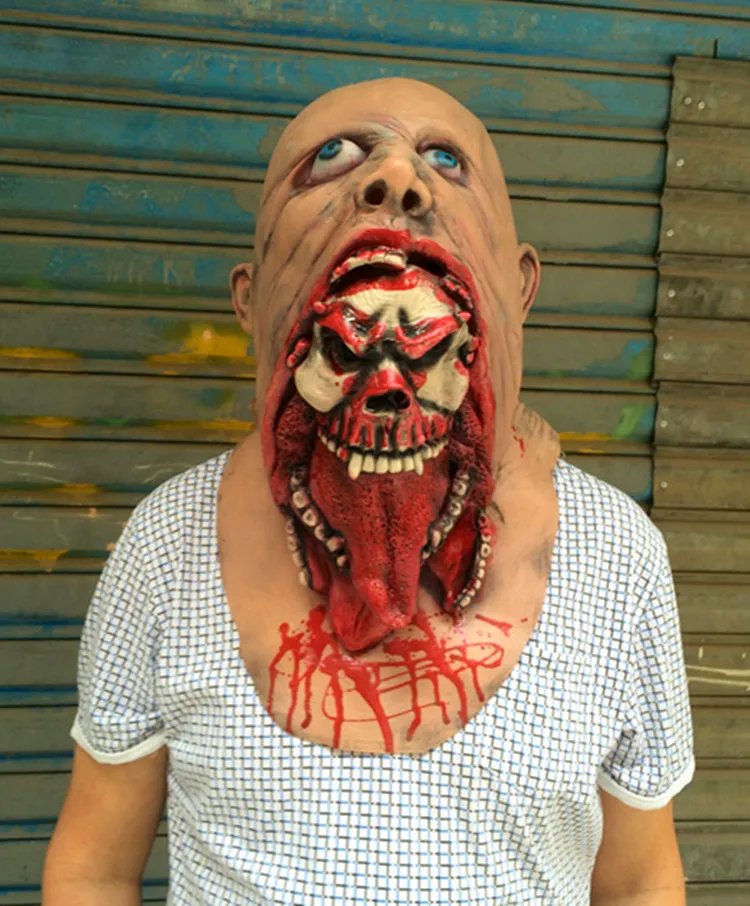 

Ужас Хэллоуин косплей латексный костюм кровавая маска зомби Таяние полное лицо Ходячие мертвецы страшные карнавал Марди Гра маски Вечерни...