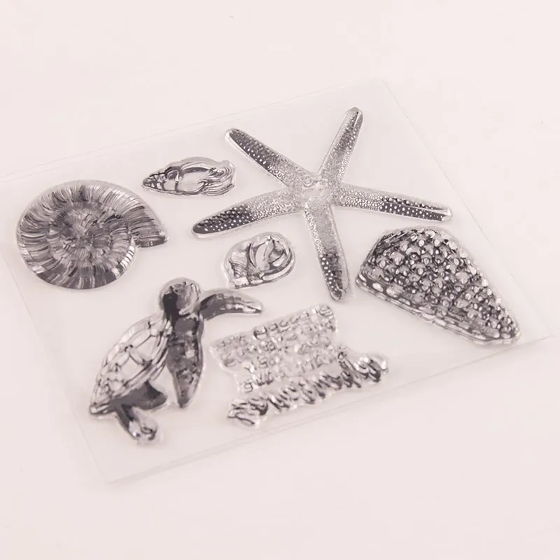 Морская звезда черепаха кончи слова прозрачный силиконовый штамп для печати DIY