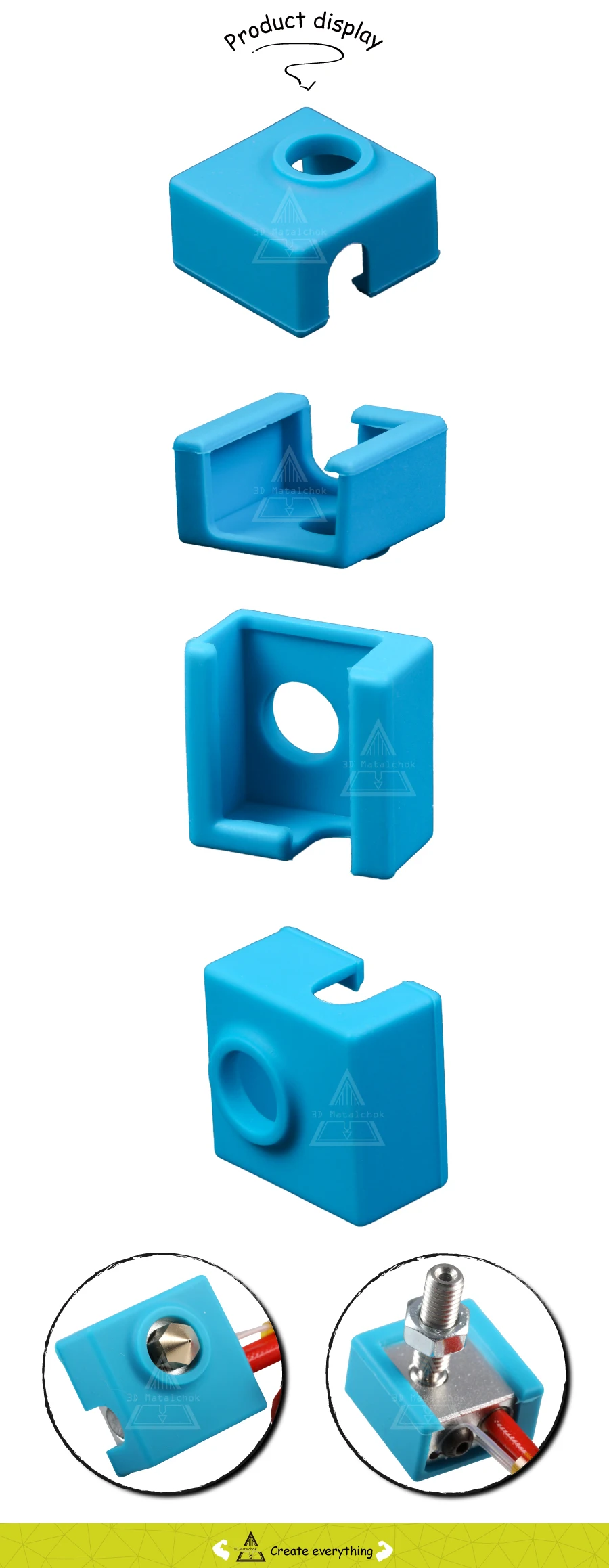 MK8/MK9 Собранный экструдер Горячий Конец силиконовый носок для Anet A8 Prusa i3 CR10 3D принтер алюминиевый нагревательный блок сопла