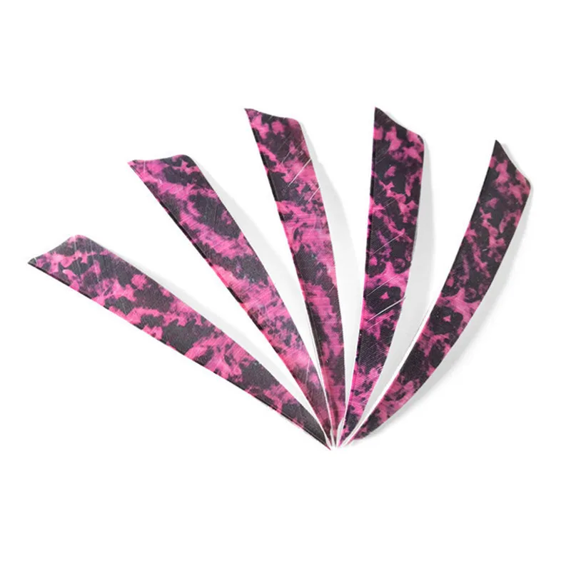 50pcs 4inch Arrow Feathers Colorful Natural Turkey Feather Right Wing Fletches Vanes For Hunting Shooting Arcehry Accessories