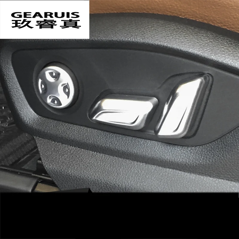 

6pcs Car-styling Door Seat Adjust Button Switch Matt Chrome Stickers Cover Trim for Audi Q7 2016 2017 Car Interior Accessories