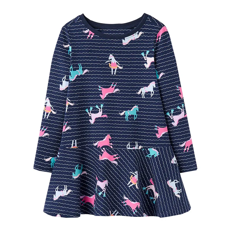 Snowman applique baby dresses girls clothes cotton polka dot multi colors long sleeve kids autumn spring children dress | Детская одежда