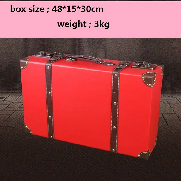 Wooden box Винтажный кожаный деревянный чемодан, органайзер для багажа, коробка для хранения Caixa Organizadora Cajas Organizadoras Boite de range ment suitcas - Цвет: Wooden box