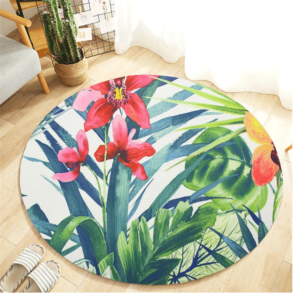 Ouneed ковер для ванной комнаты Красивые напольные коврики с цветами круглые листья