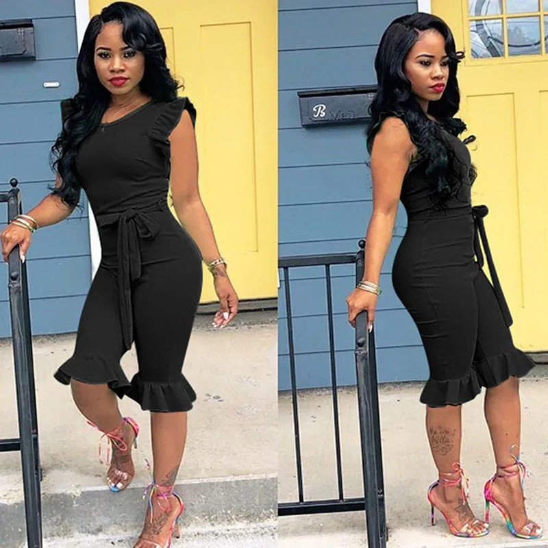 Женский комбинезон без рукавов с открытой спиной боди большого размера женский