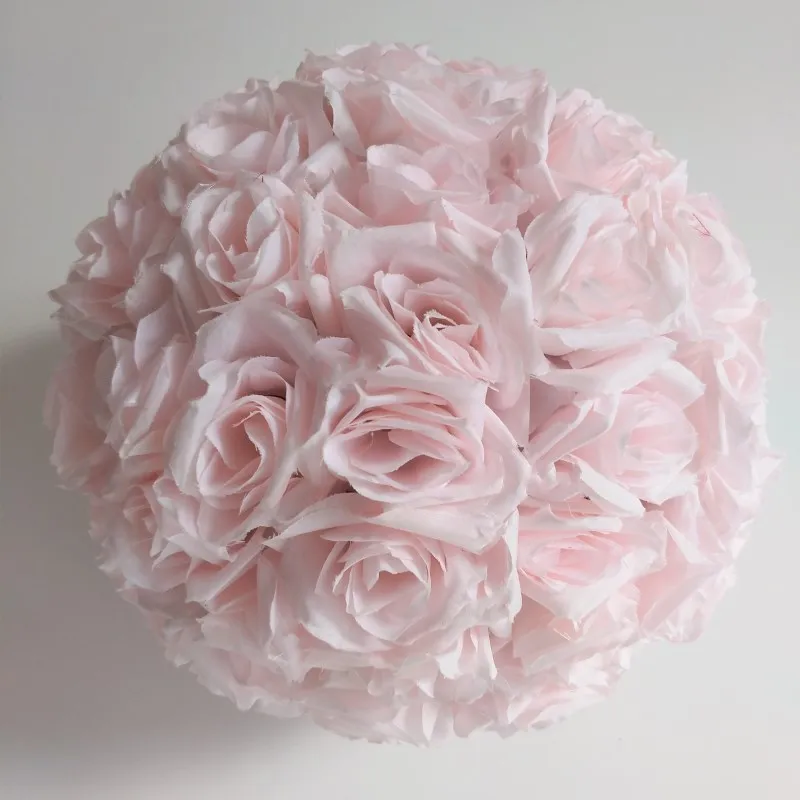water pink 1" 40 см большие размеры целующиеся шары искусственное шифрование розовый Шелковый цветок шар орнамент для свадебного фестиваля украшения праздника - Цвет: water pink