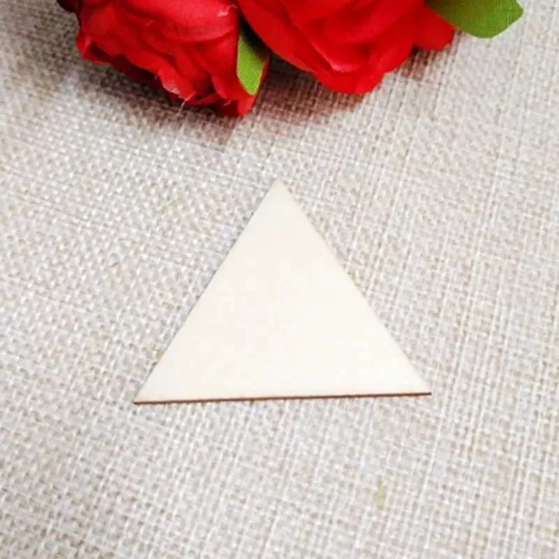 

50 pcs 80mm large original blank wooden pieces triangular charm