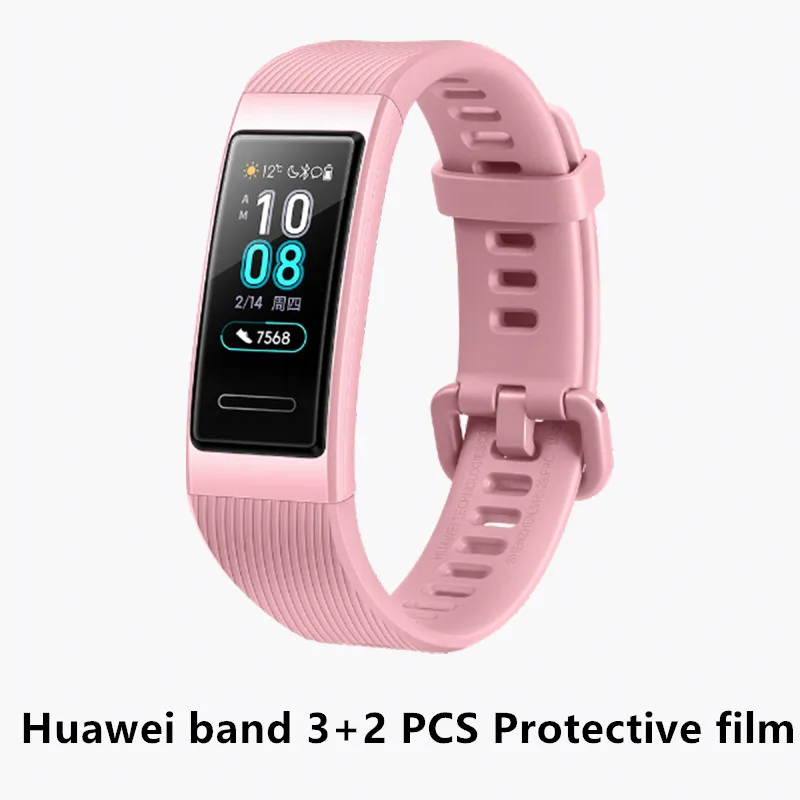 3 pink n 2 films huawei Band 3/3 Pro, смарт-браслет, gps, металлическая рамка, Amoled, цветной сенсорный экран, датчик сердечного ритма, трекер сна - Цвет: 3 pink n 2 films