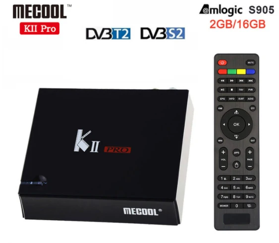 MECOOL KII Pro Android 5,1 tv Box 2 ГБ+ 16 Гб DVB-S2 DVB-T2 предустановленный Amlogic S905 четырехъядерный Bluetooth Smart медиаплеер