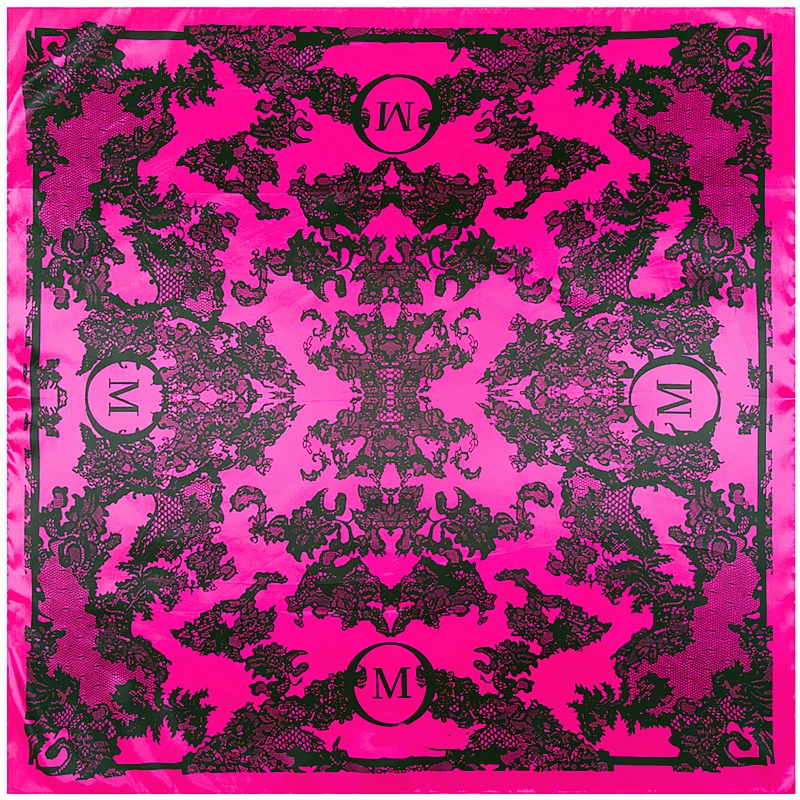 Женский шарф с зимним принтом роскошный брендовый шелковый шеврох большая