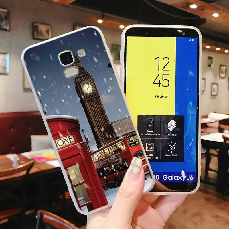 Силиконовый чехол для телефона с изображением Эйфелевой башни Лондона Samsung Galaxy j8