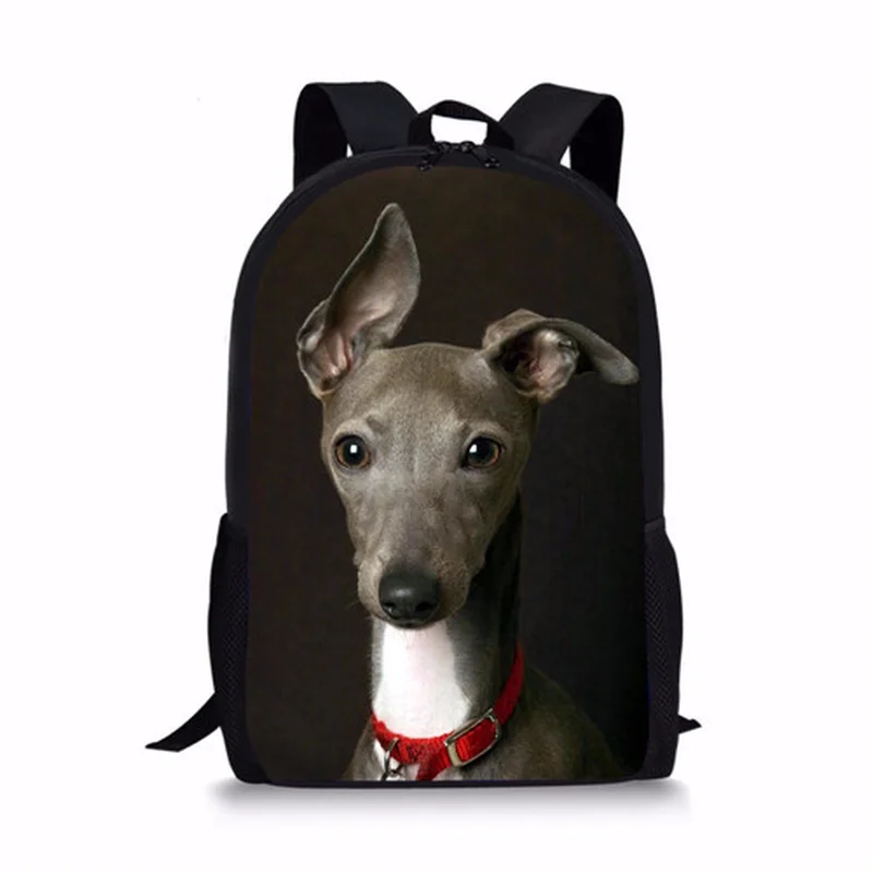 

2019 Hot Children School Bag Dark Grey Italian Greyhound Printing for Teenager Boy Girl Kids Backpack Bookbag Satchel Mochila