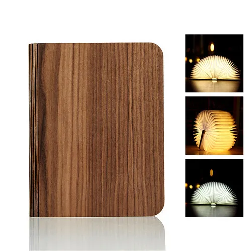 Wooden--walnut ПУ деревянная книжная лампа USB Перезаряжаемый светодиодный книжный светильник Магнитный 3 цвета складной ночной книжный светильник Настольная лампа домашний декор Прямая поставка - Испускаемый цвет: Wooden--walnut