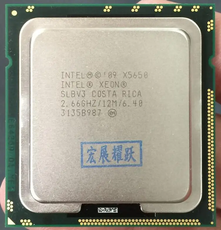 ПК компьютер процессор Intel Xeon X5650 (кэш память 12M 2 66 ГГц 6 40 ГТ/с QPI) LGA 1366 ServerCPU|desktop