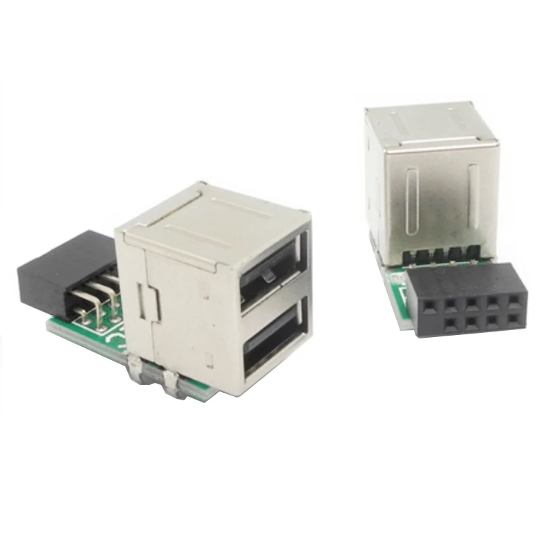 USB 2 0 Hub 9-Контактный header к двойному USB2.0 A Female порт конвертер карта адаптер |