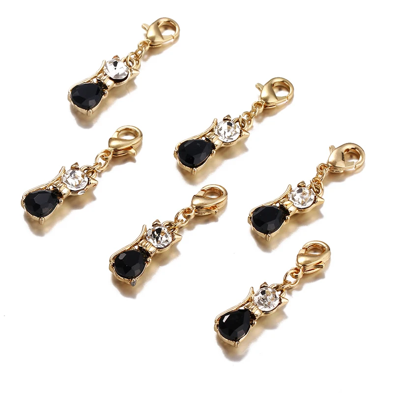 Zuixi Модный кулон с подвеской из горного хрусталя милым котом прямой Кристалл DZ113