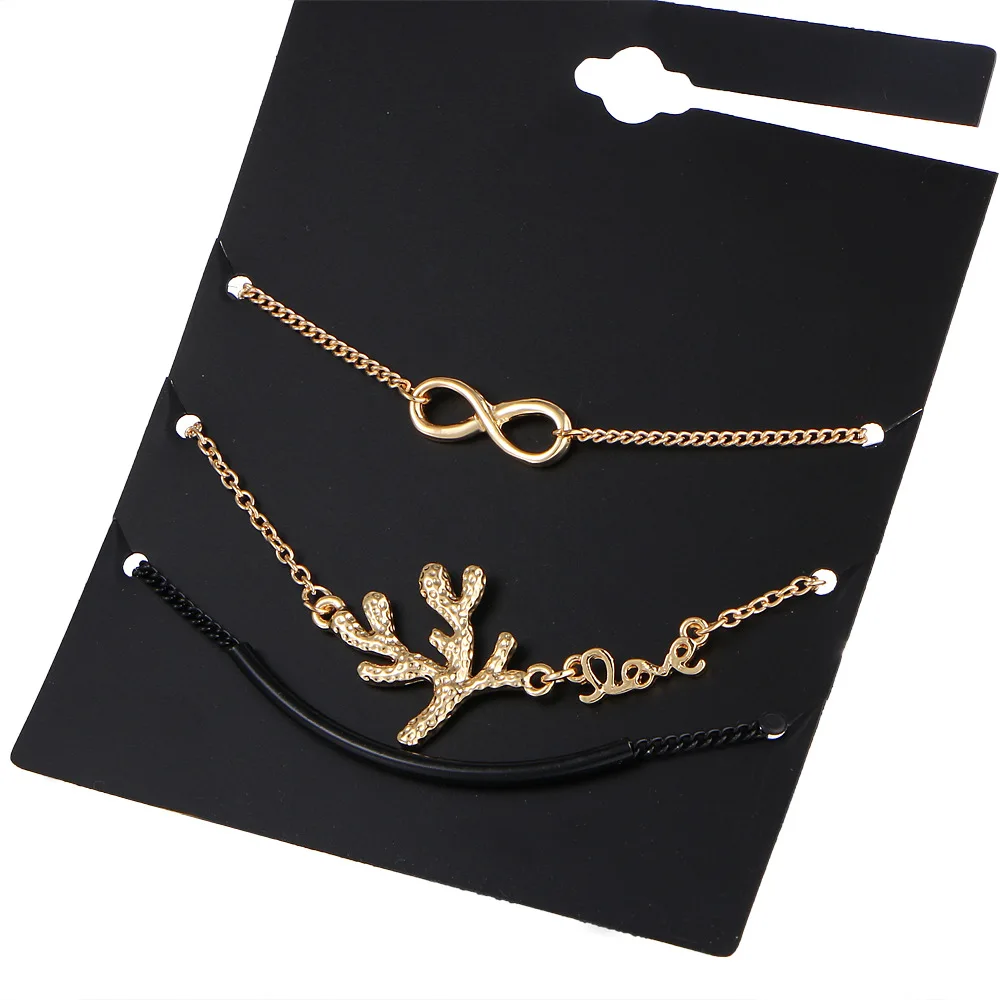 30 шт./лот золотой цвет 8 форм браслеты набор геометрический регулируемый с