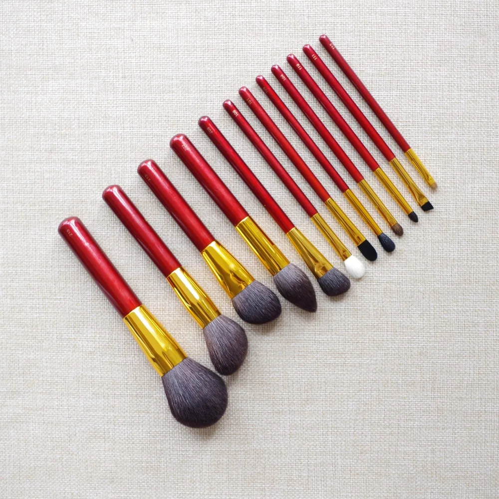 Набор профессиональных кистей для макияжа ручной работы из мягкой козьей шерсти