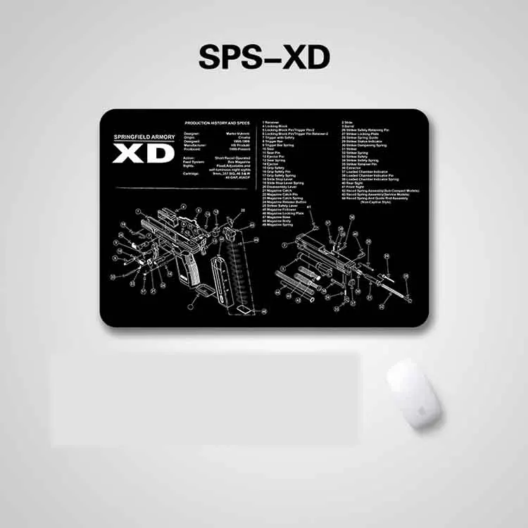 Водонепроницаемый резиновый Настольный коврик для чистки пистолета 17x11 дюймов