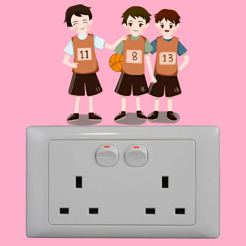YOJA Boys Who Plays Basketball Happily Living Room Bedroom Wall Sticker Colored Decor PVC Wonderful 8SS1970 | Дом и сад