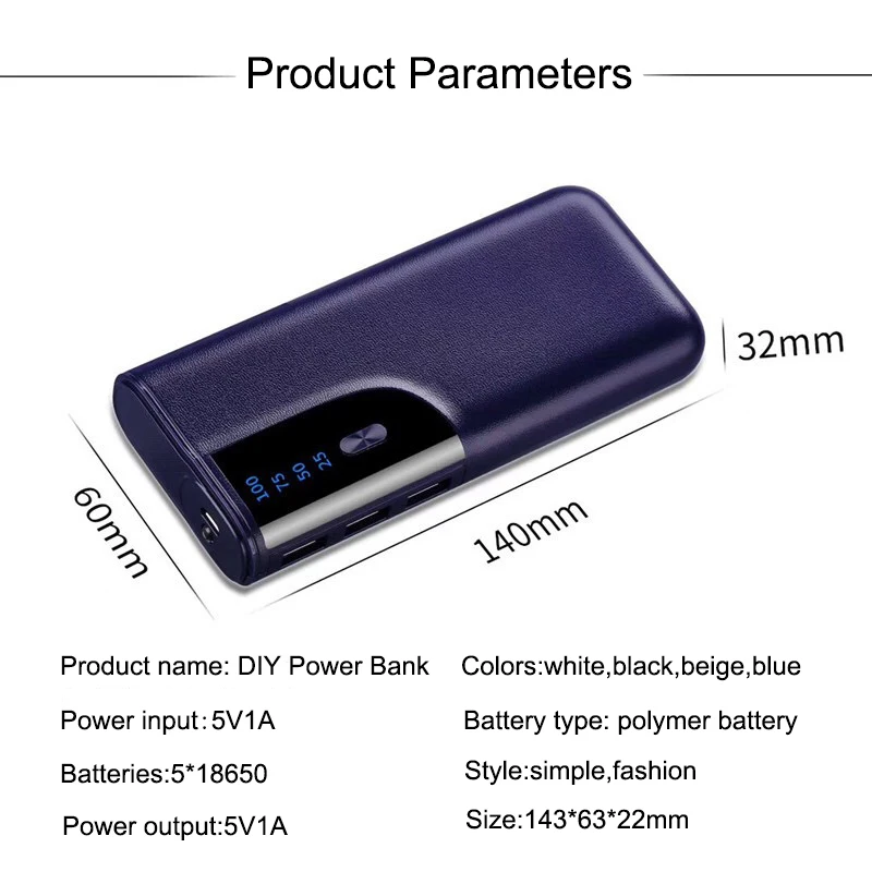 Блок питания 5*18650 DIY держатель батареи Usb блок для 18650 смартфонов зарядное