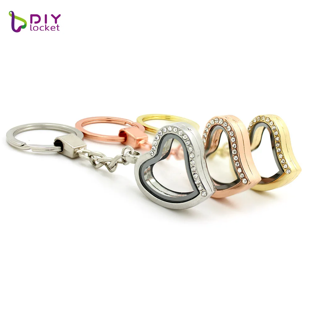 5 шт./лот сердце Магнитный стеклянный медальон брелки Плавающий Шарм оптовая