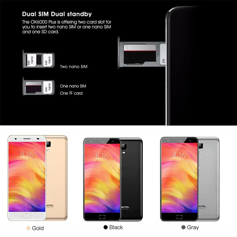 Смартфон Oukitel K6000 Plus Android 7 0 6080 мАч 4G 5 &quotВосьмиядерный процессор MTK6750T 4 Гб 64 16 МП
