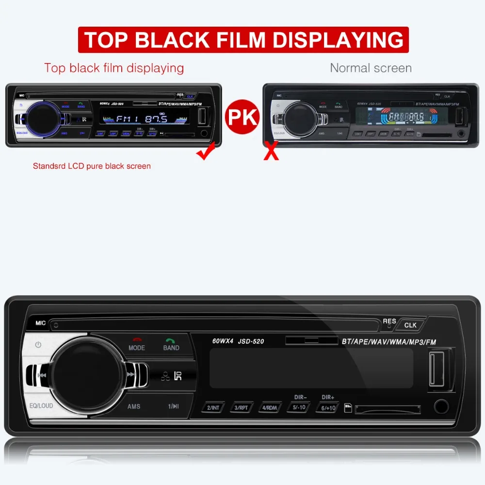Автомагнитола 1 din 12 в Bluetooth V2.0 автомобильный аудио стерео In-dash 1 Din FM Aux вход приемник SD USB MP3 MMC WMA Автомагнитола