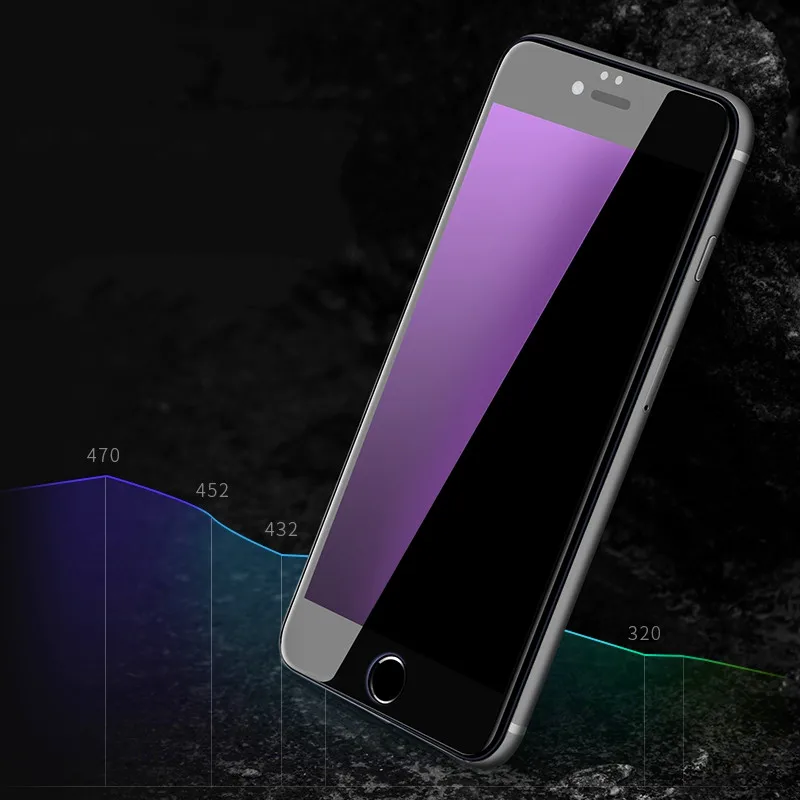 WZH Full Cover Tempered Glass For iphone 5 5s 5c SE 6S Screen Protector Anti Blue Light Protective Film for 6 7 8 Plus X | Мобильные