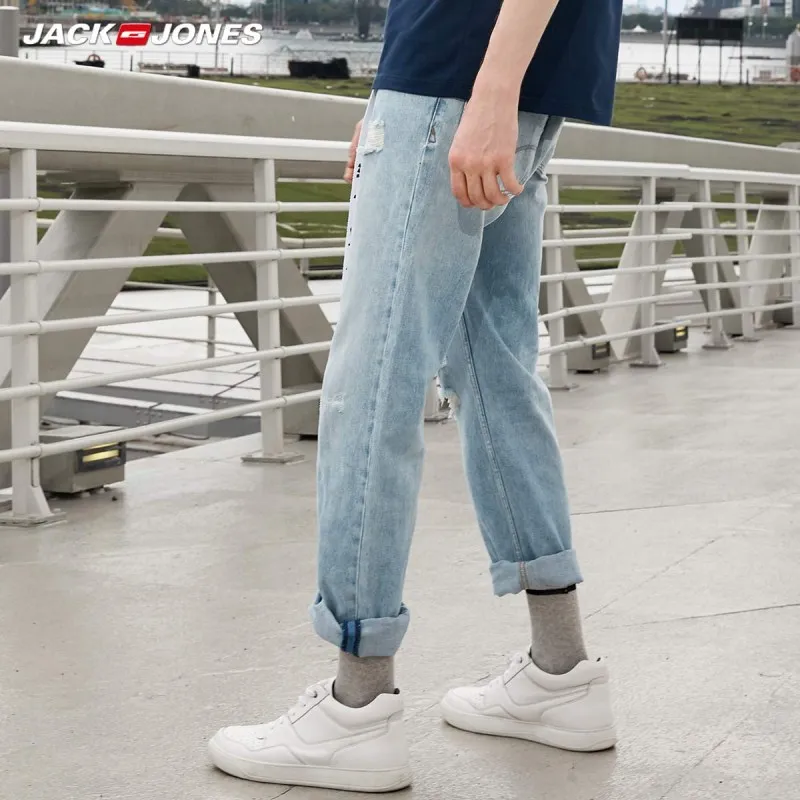 JackJones мужские рваные потертые джинсы брюки молодежные стильные 219232508 | Мужская