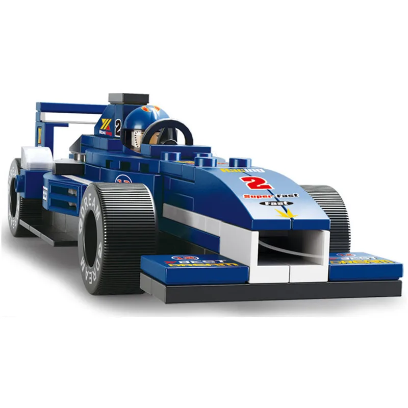 Детская развивающая игрушка! 196 шт./компл. F1 гоночный автомобиль строительные