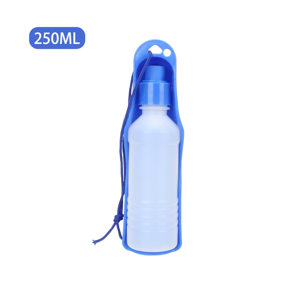 Blue 250ML HOOMIN собака Дорожная бутылка с водой ПЭТ миска для щенка дозатор для домашних животных портативный собака кошка питьевой воды питатель складной - Цвет: Blue 250ML