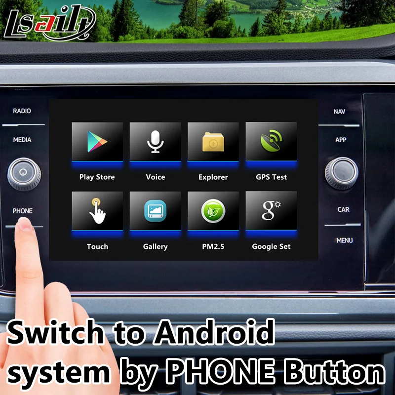 Lsailt видеоинтерфейс Android 7,1 для Polo/Tiguan/Seat Leon.. 2013-19 MQB MIB, gps-навигация, carplay, Android auto