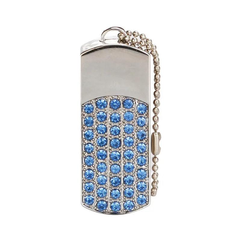 blue Флеш-накопитель usb 128 ГБ, 4 Гб, Кристальный USB флеш-накопитель, 32 ГБ, металлическая флешка, 16 ГБ, USB флешка, 64 ГБ, ювелирная ручка, 8 ГБ, Подарочный логотип - Цвет: blue