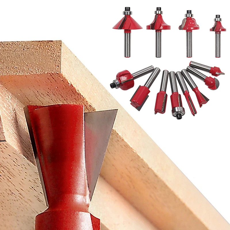 12 шт. Фрезерные фрезы 1/4 ''/8 мм/1/2'' хвостовик твердосплавный