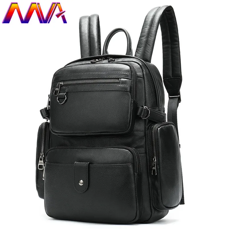 MVA мужской рюкзак из натуральной кожи женский кожаный качественный компьютерный