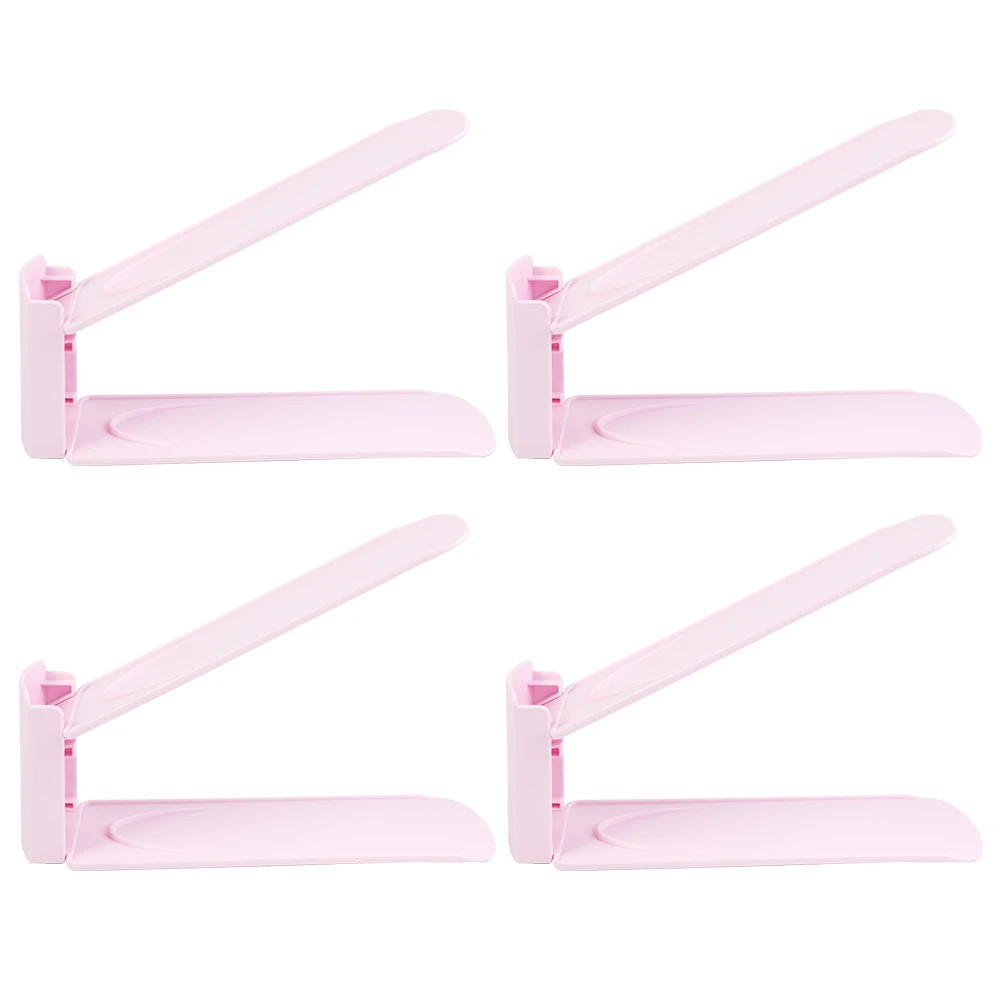 4PCs Pink 2/4/6/8/10 шт. Регулируемый органайзер для обуви Современная двойная стеллаж для хранения обуви Space Saver обувь органайзеры стенд полка для Гостиная - Цвет: 4PCs Pink