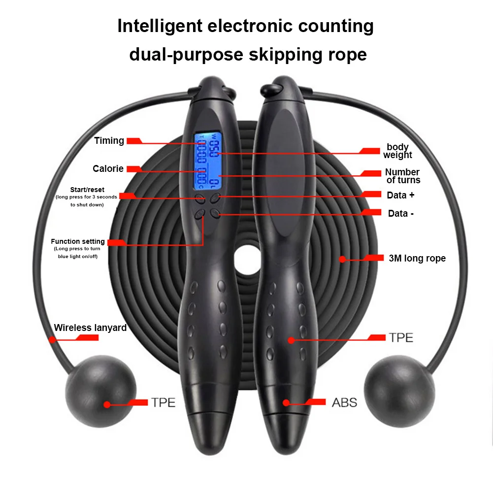 Горячая 2019 цифровая скакалка подсчет калорий Фитнес спортивные скакалки