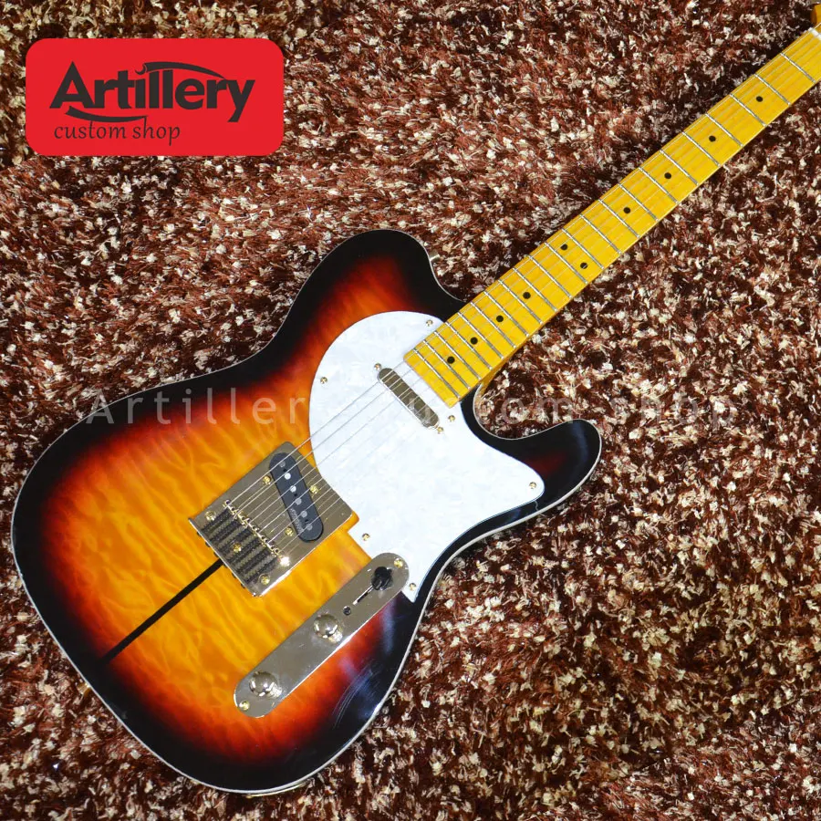 Завод на заказ электрогитара Merle Haggard Signature Tuff Dog Tele Sunburst с пламенем клен Топ tl