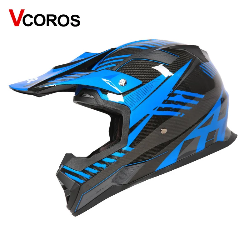 5 VCOROS углеродное волокно внедорожный мото rcycle шлем Легкий для мужчин ATV moto cross moto rbike гоночный шлем мото шлемы одобренный ECE - Цвет: 5
