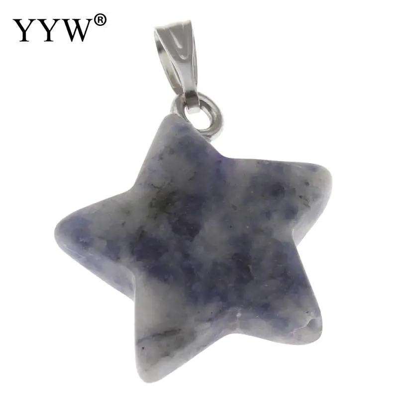blue spot YYW подвески из натурального камня, кварца, ювелирные изделия, сделай сам, звезда, болтается, малахит, авантюрин, морской опал, роза, фиолетовый кристалл, камень, подвески - Окраска металла: blue spot