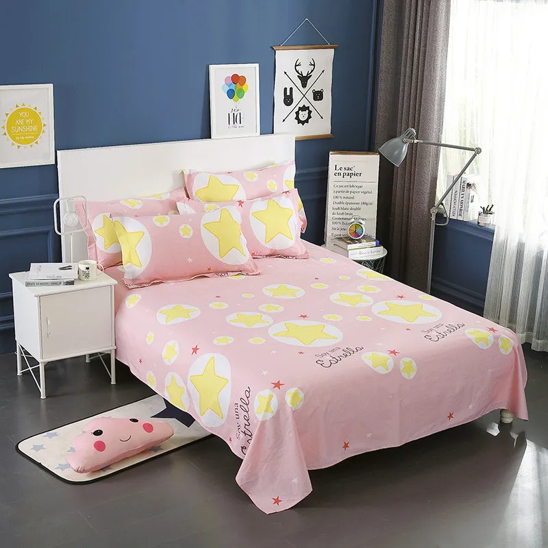 Мода мультфильм розовый плюс желтый маленький рисунок звезды домашний текстиль
