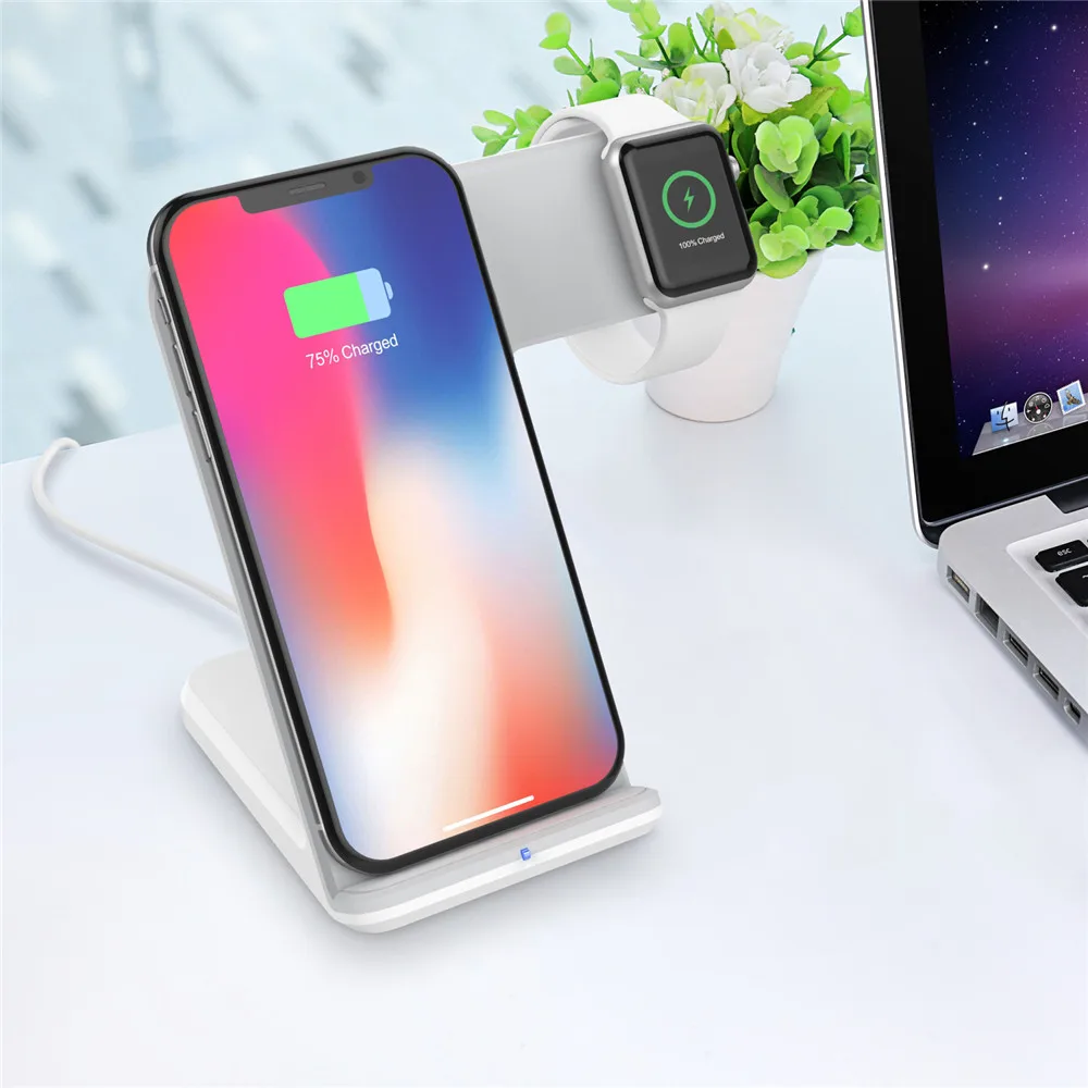 2 in 1 Wireless Charger for apple watch 4 Type C 10W Qi Fast Charging Pad iphone XS MAX XR X 8 Plus Samsung S9 | Электроника