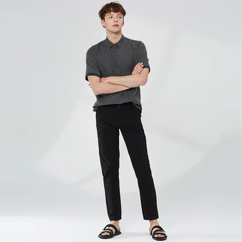 

MARKLESS Mens Linen Casual Short Sleeve Polo Shirts Regular Fit Solid Comfort Sports Fashion Shirts CSA9552M