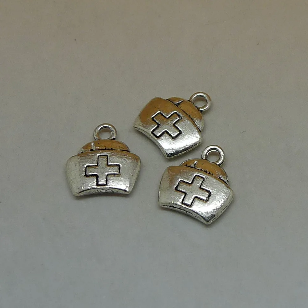 RONGQING 100Pcs/lot Vintage Silver First aid Kit Charms 13x13mm Cross Aid Bag Pendant DIY Jewelry Findings | Украшения и
