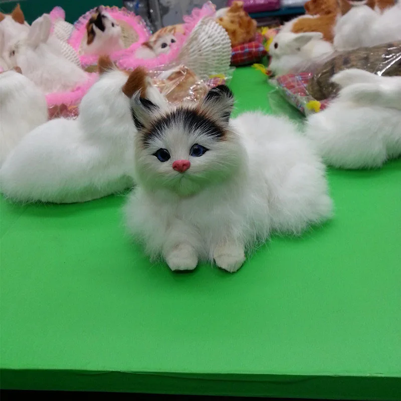 Натуральная кожа искусственная животных моделирования Cat украшения дома лежа
