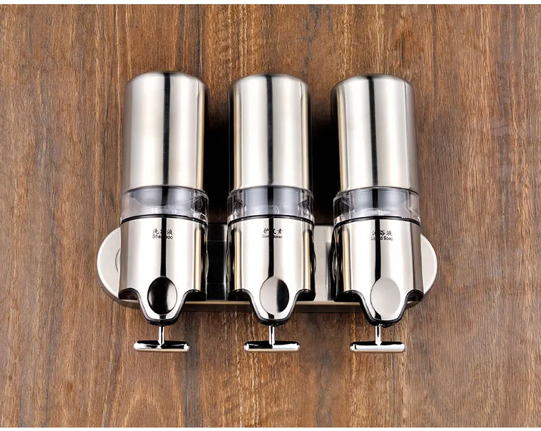 Настенный дозатор для мыла из нержавеющей стали ручной двухсторонний контейнер